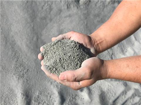 Areia industrial para construção